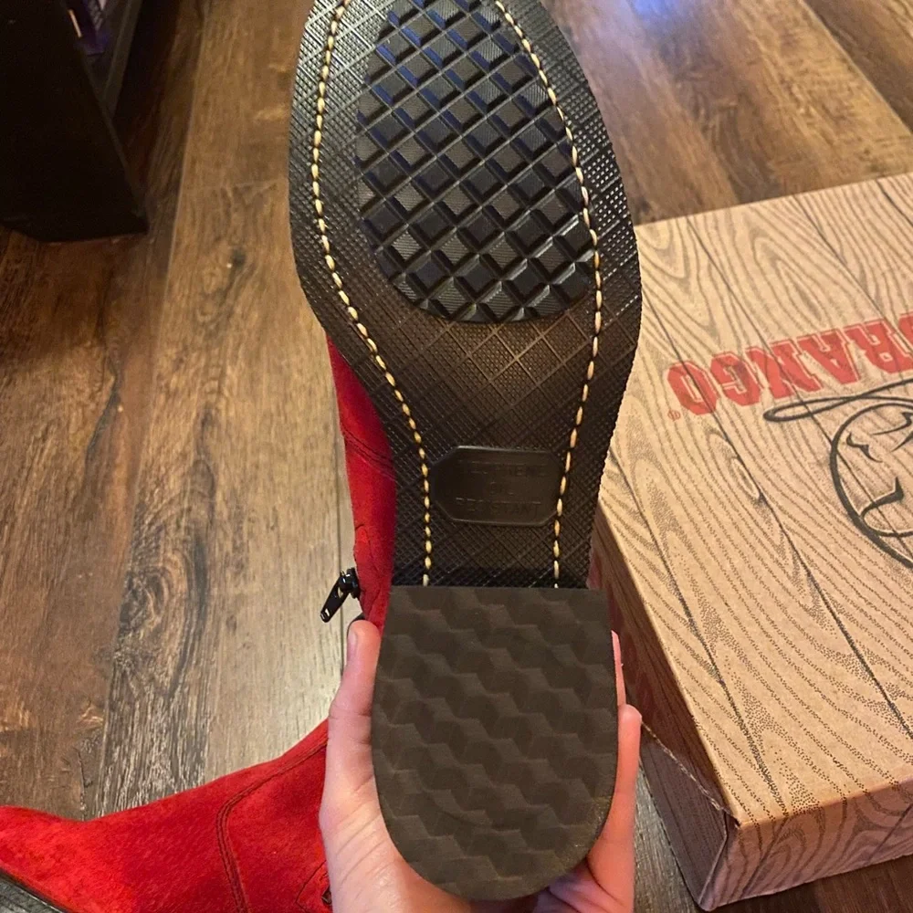 Durango Women's suede Red Ankle Boots - Picture 5 of 8